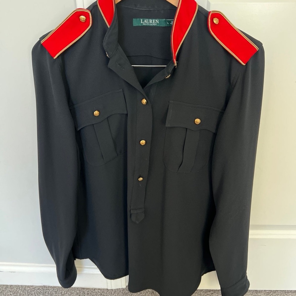 RALPH LAUREN WOMAN BLACK RED  shirt  LONG sleeves - Picture 2 of 8